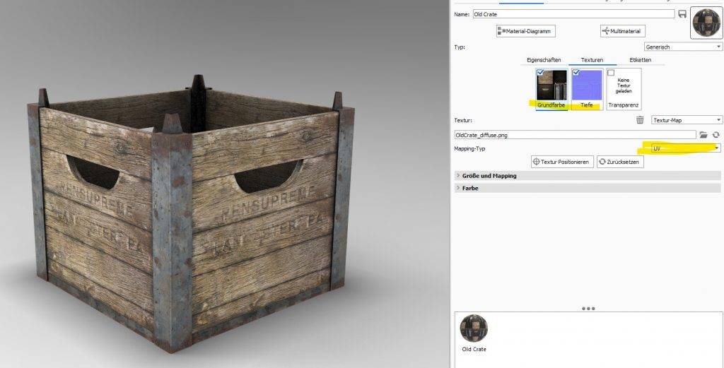 Daten in KeyShot benötigen ein UV Mapping ansonsten funktioniert der Export nicht und nur die normalen Farben kommen durch