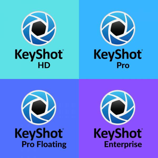 mit diesem Bild zeigen wir den Versionsunterschied zwischen den einzelnen KeyShot Versionen und Varianten. Hier gibt es KeyShotHD, KeyShot PRO, KeyShot PRO floating und KeyShot Enterprise Edition