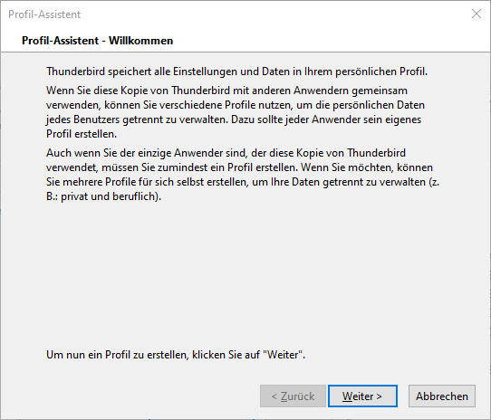 Assistent Thunderbird