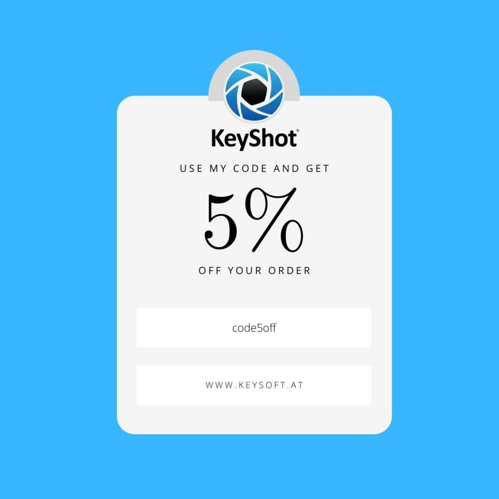 Coupon Rabatt für KeyShot alle Versionen und kostenloses Training